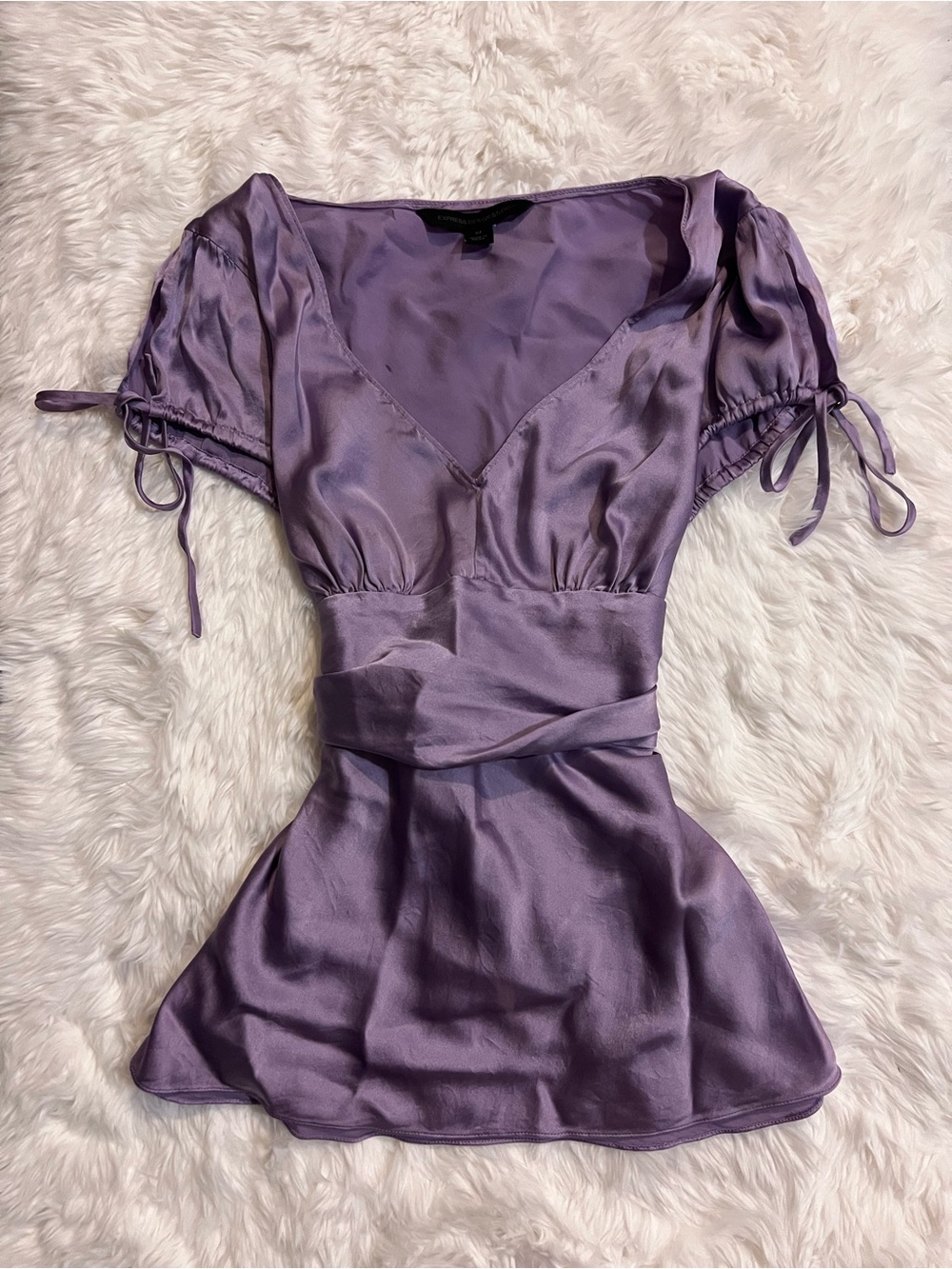 Express Design Studio Silk Princess Wrap Top